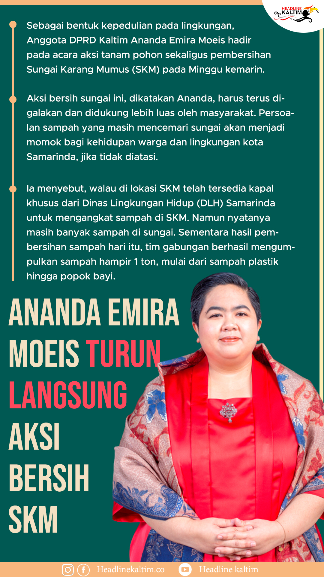 Ananda Emira Moeis Turun Langsung Aksi Bersih SKM