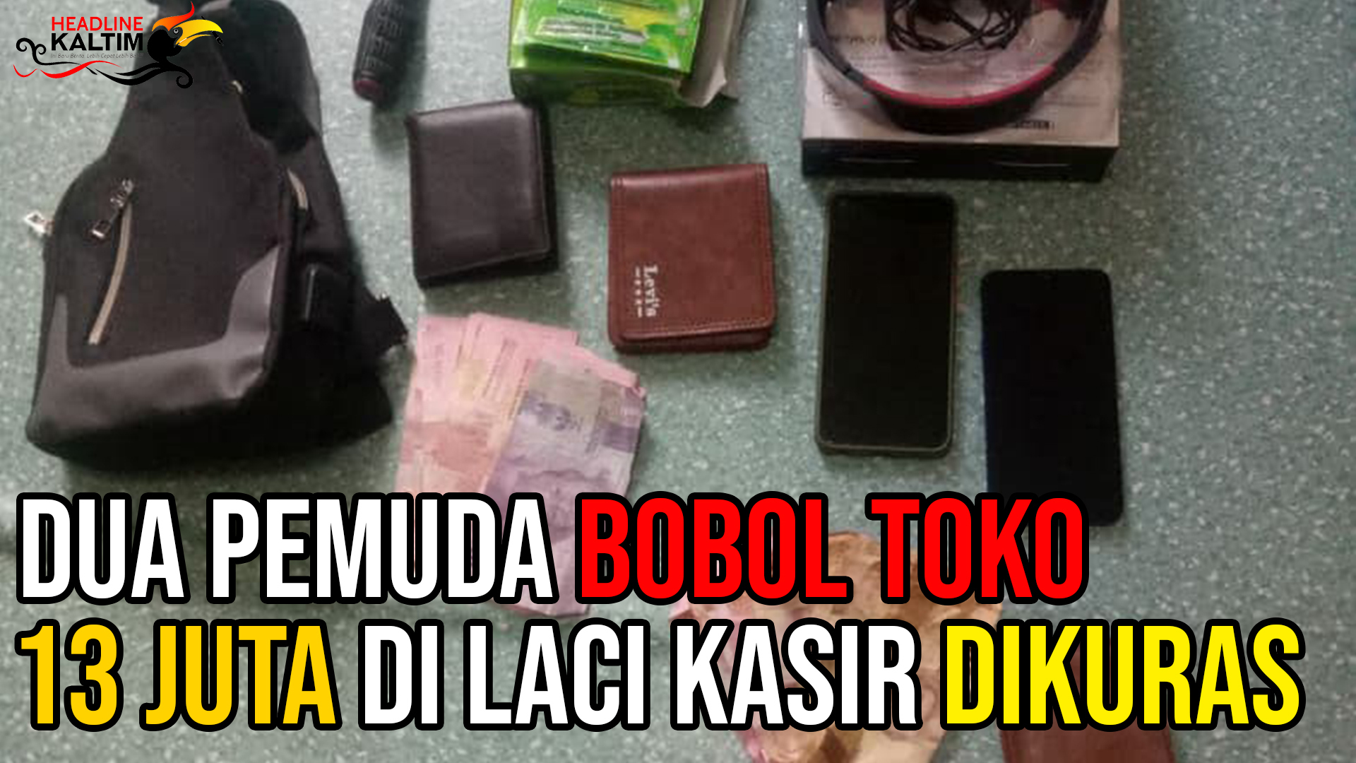 Dua Pemuda Bobol Toko, Rp13 Juta di Laci Kasir Dikuras