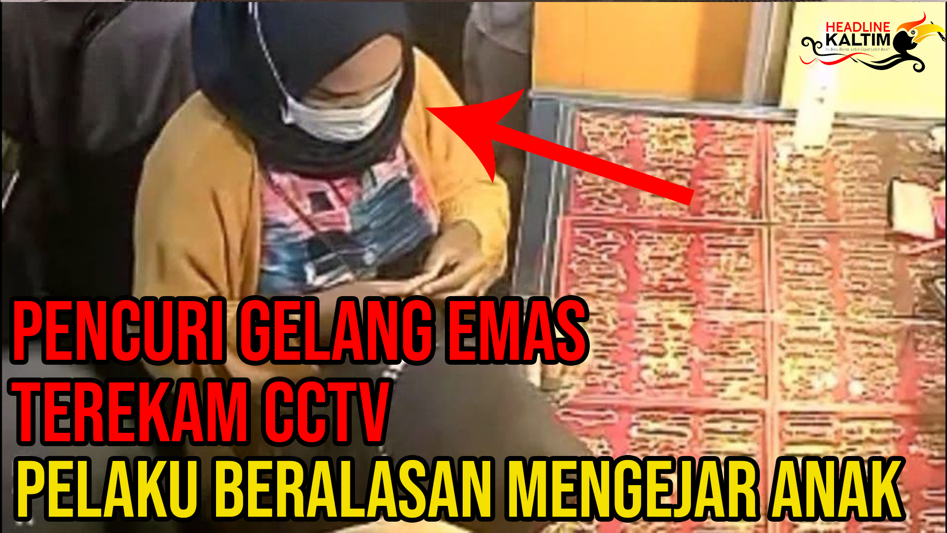 Pencuri Gelang Emas Terekam CCTV, Pelaku Beralasan Mengejar Anak
