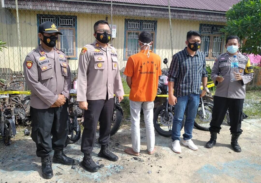 Pria Ini Bakar Motor Mantan Kekasihnya, 7 Kendaraan Karyawan PT MHU Ikut Ludes