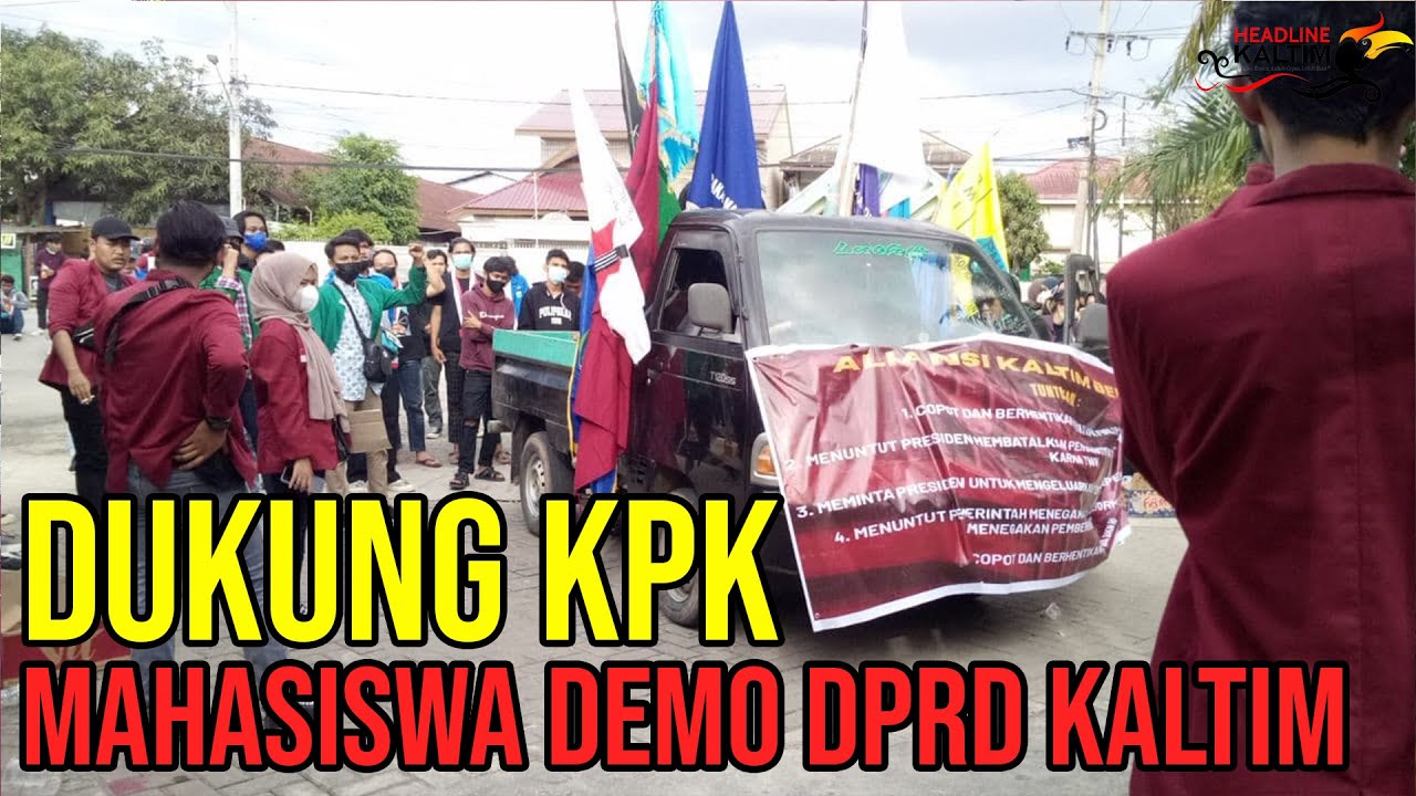 Dukung KPK, Puluhan Mahasiswa Demo DPRD Kaltim