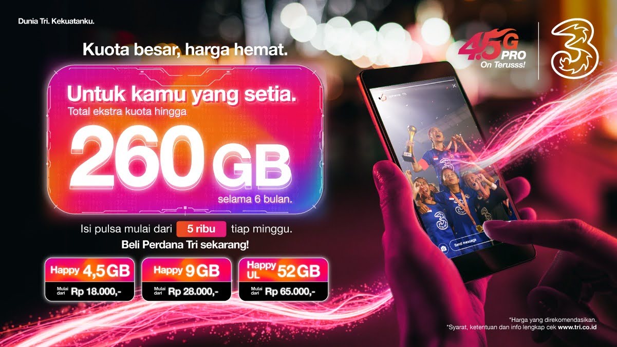 3 Indonesia Lengkapi Kebutuhan Akses Digital Masyarakat di Kota Balikpapan dengan Perdana Happy dan Ekstra Kuota hingga 260 GB