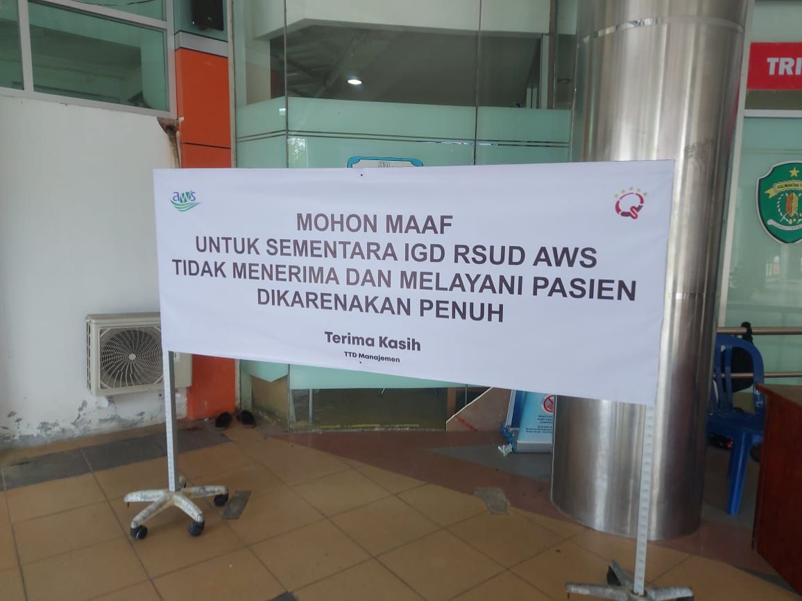 Foto Spanduk di RSUD AW Sjahranie Samarinda Bikin Heboh, Ternyata