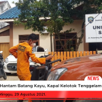 Hantam Batang Kayu, Kapal Kelotok Rombongan Pemancing Tenggelam