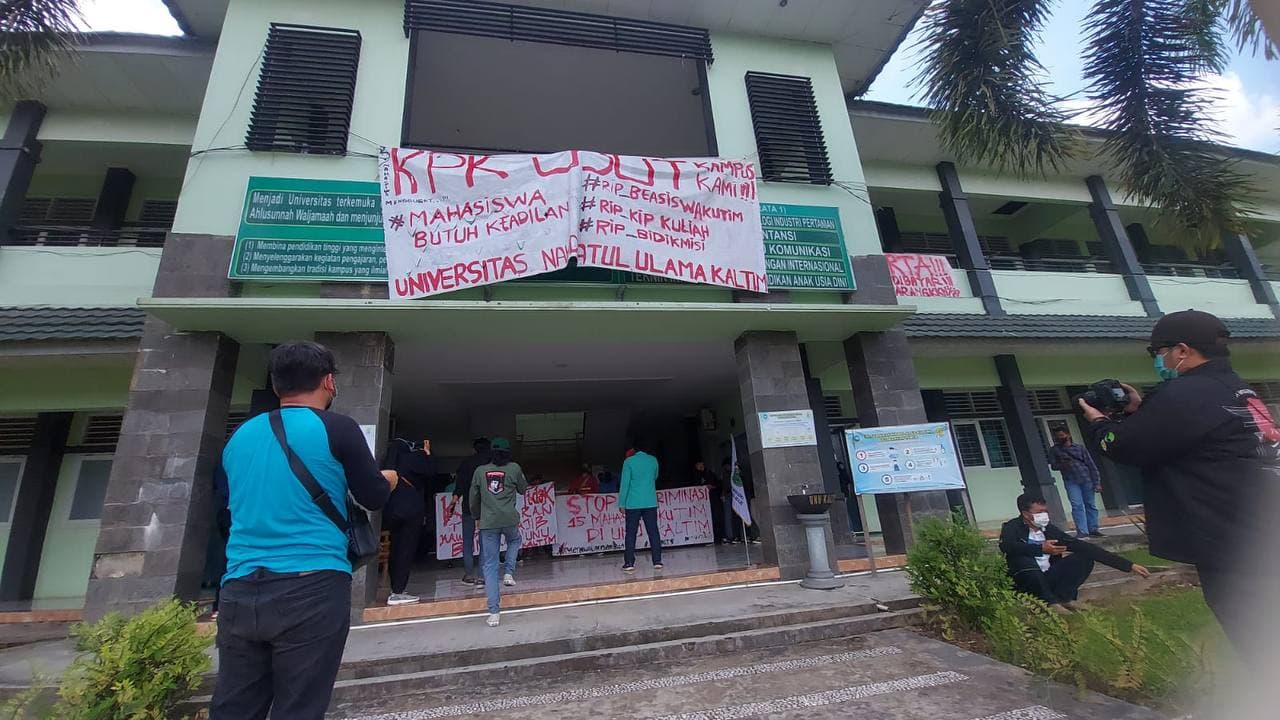Tak Dibolehkan KKN, Mahasiswa UNU Kaltim Gelar Aksi Unjuk Rasa