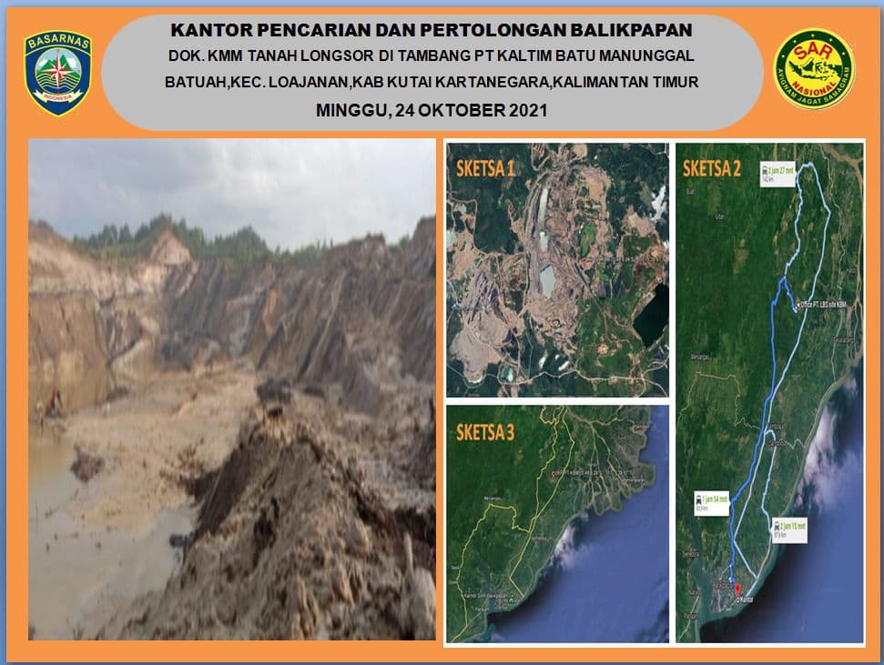 Terseret Longsor, Dua Karyawan Hilang di Kolam Tambang