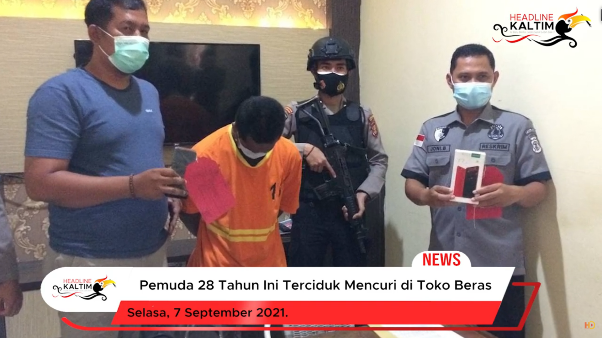 Terekam Kamera CCTV, Pemuda 28 Tahun Ini Terciduk Mencuri di Toko Beras