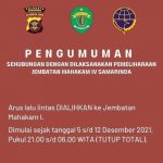 Perawatan, Jembatan Mahakam IV Ditutup Mulai Besok