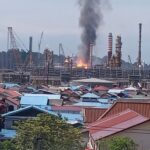 Api Berkobar di Kilang Pertamina Balikpapan