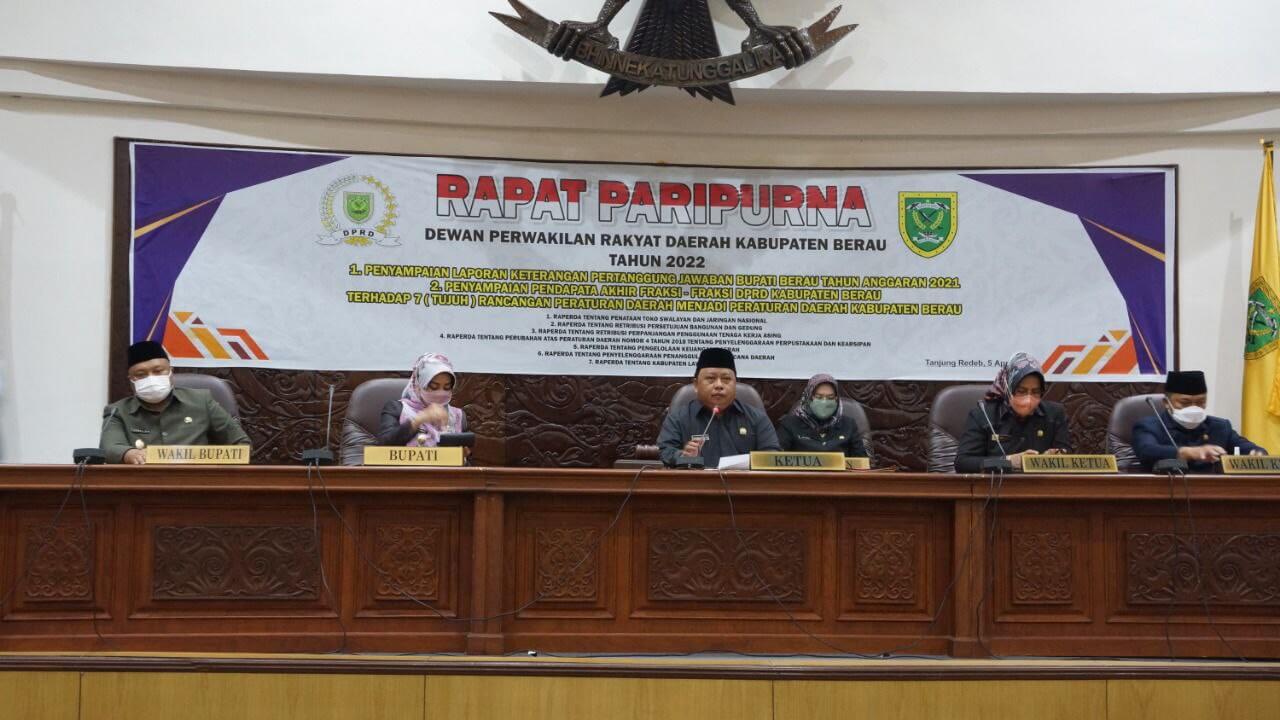 Tujuh Raperda Siap Ditetapkan jadi Perda oleh DPRD Berau
