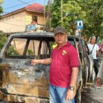 Baru Keluar dari SPBU, Mobil Ini Ludes Terbakar, Sopir Kabur