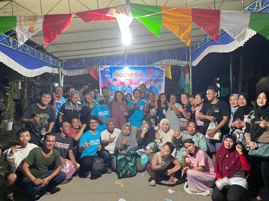 Rayakan HUT RI ke 77, Partai Gelora DPC Sungai Pinang Gelar Lomba Makan Biskuit Hingga Balap Lari Gunakan Sarung