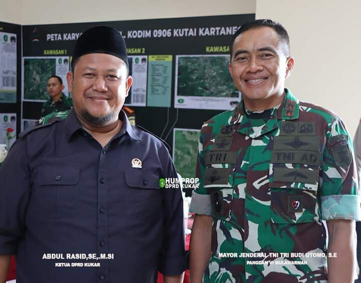 Ketua DPRD Abdul Rasid Sambut Pangdam VI Mulawarman di Kodim 0906 Kukar