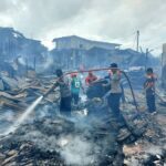 30 Bangunan Kios dan Tempat Tinggal Di Pasar Maridan Hangus Diamuk Si Jago Merah