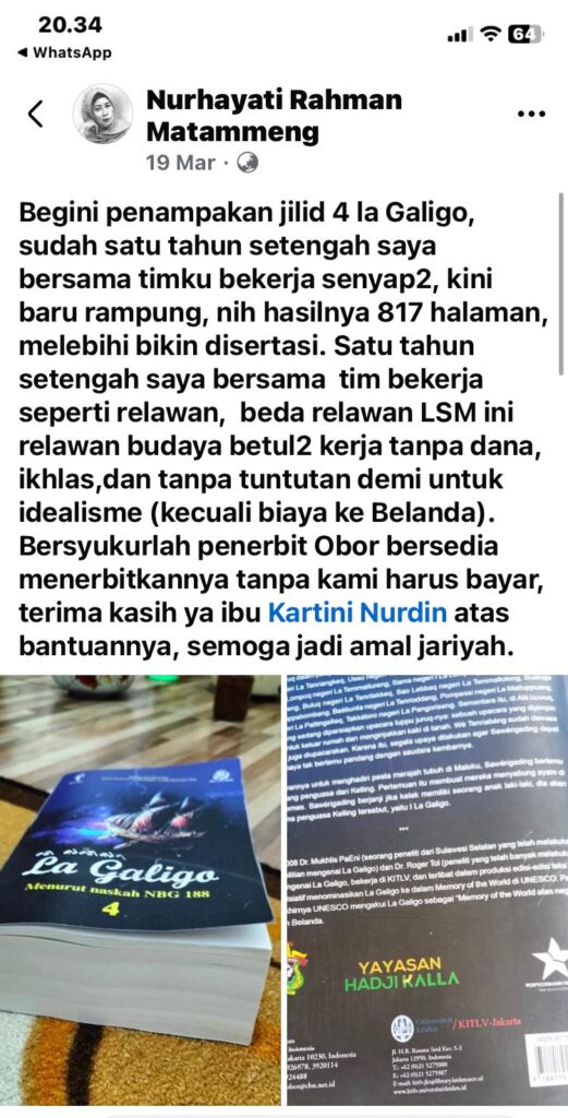 Segera Beredar Jilid ke-4 La Galigo, Prof Nurhayati: Butuh 1,5 Tahun