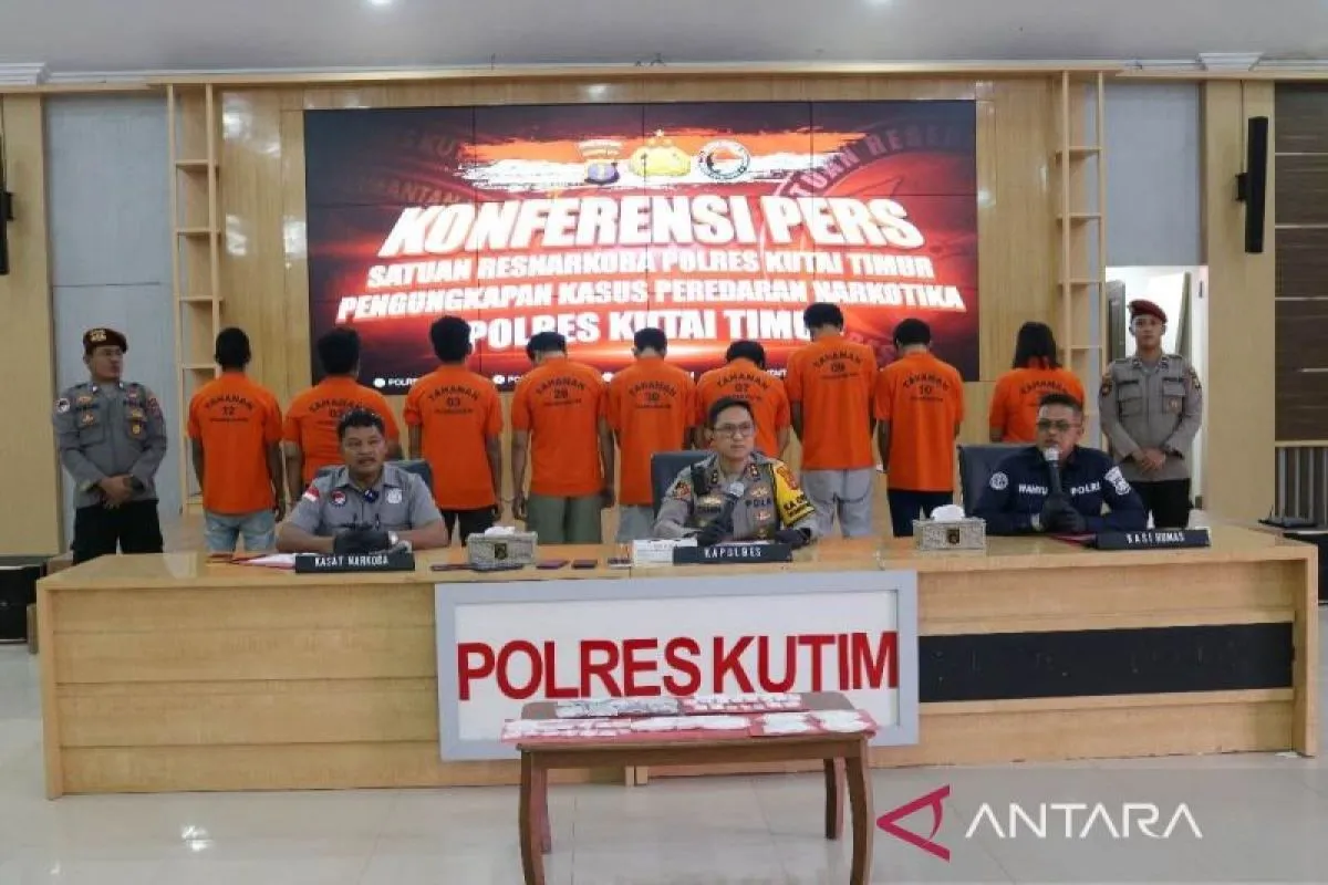 Polres Kutai Timur Tangkap 9 Pengedar Narkoba, Sita 1 Kilogram Sabu