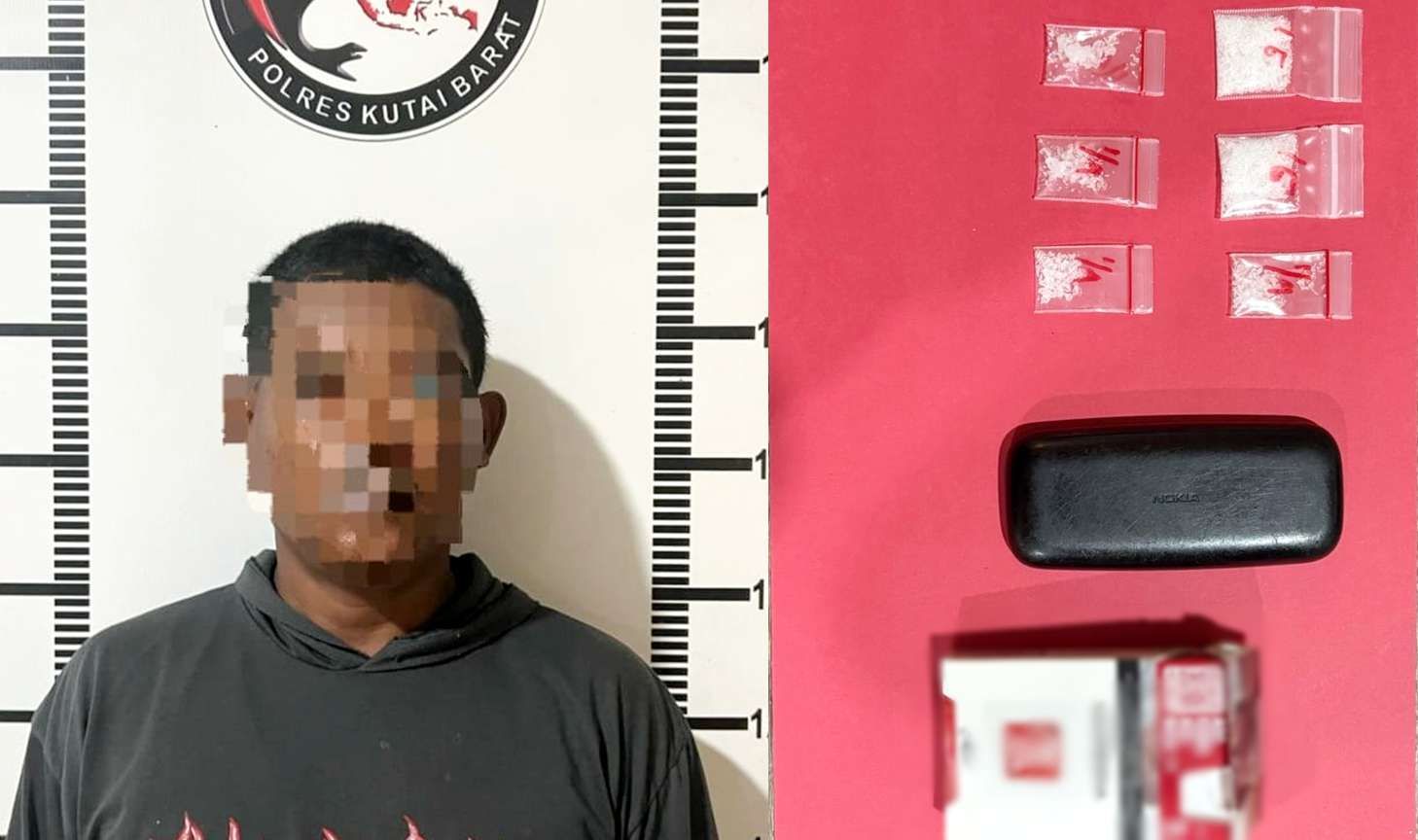 Satresnarkoba Polres Kutai Barat Tangkap Pengedar Sabu di Kampung Ngenyan Asa