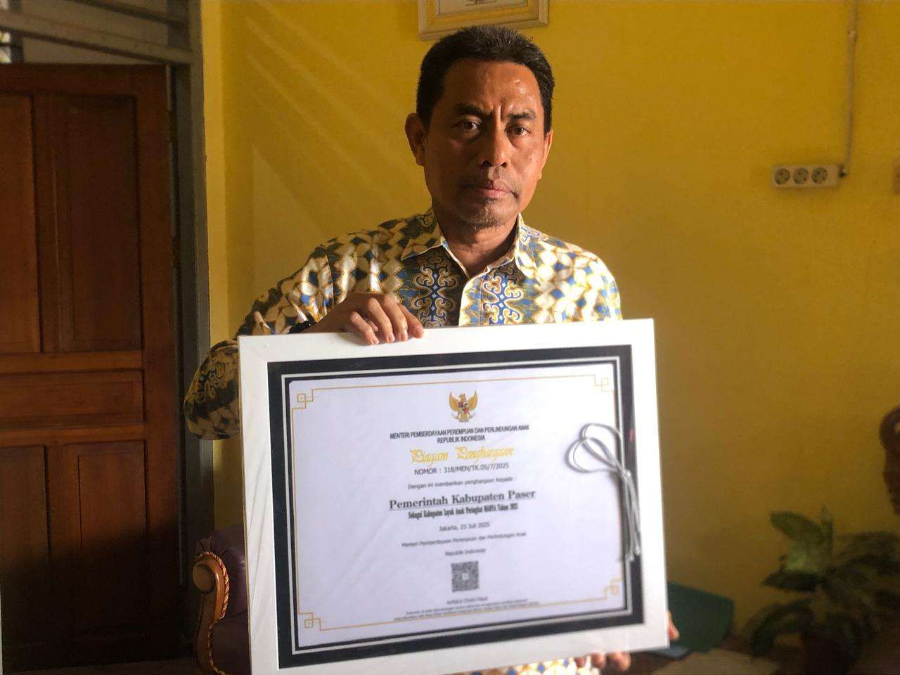 Kabupaten Paser, Kabupaten Layak Anak 2025, penghargaan KLA Madya, Paser Tuntas, Kementerian PPPA RI