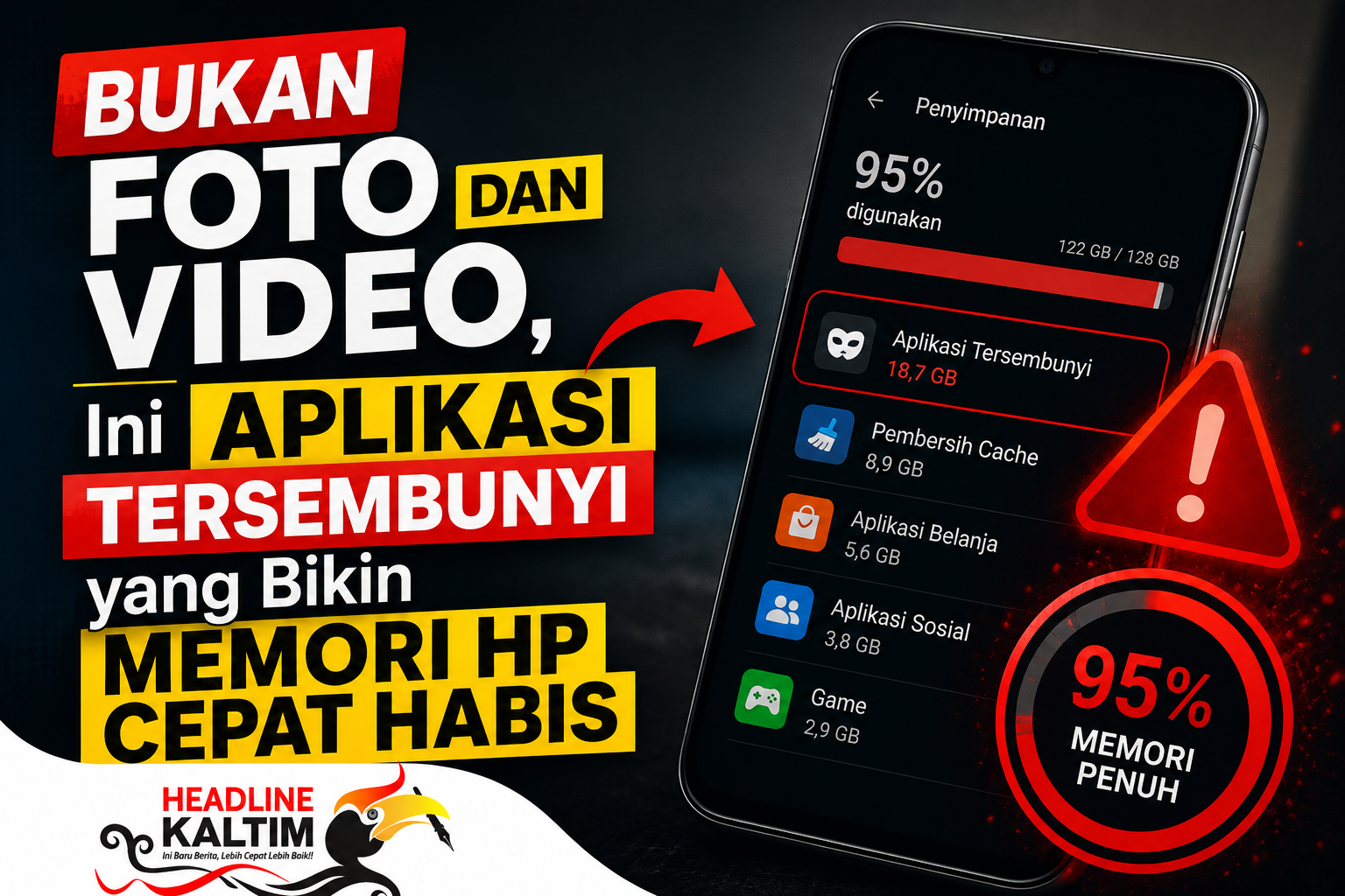 hapus aplikasi memori HP penuh