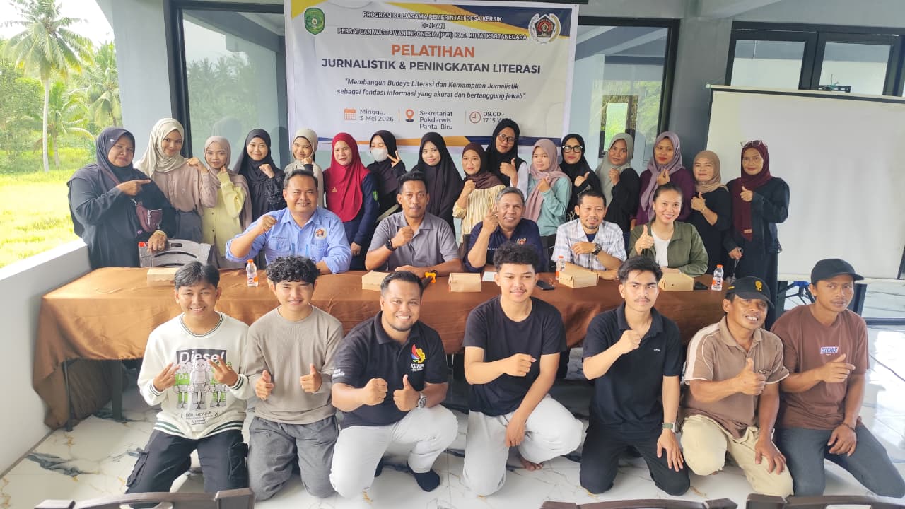 Dorong Warganya Bisa 'Ngonten' Berkualitas, Pemdes Kersik Gandeng PWI Kukar Gelar Pelatihan Literasi