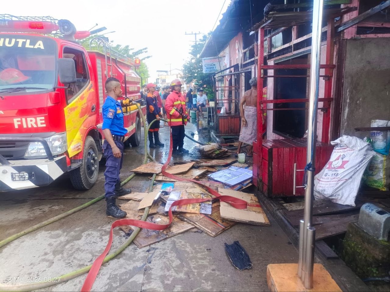 Kontrakan Dua Pintu di Jalan Merah Delima Tanjung Redeb Terbakar