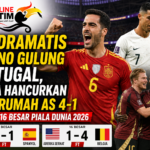 Gol Dramatis Merino Gulung Portugal, Belgia Hancurkan Tuan Rumah AS 4-1 di Babak 16 Besar Piala Dunia 2026