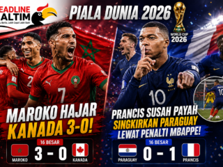 Piala Dunia 2026: Maroko Hajar Kanada 3-0, Prancis Susah Payah Singkirkan Paraguay Lewat Penalti Mbappe