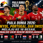 Piala Dunia 2026: Spanyol, Portugal, dan Swiss Melaju ke 16 Besar, Ronaldo Ukir Rekor Bersejarah