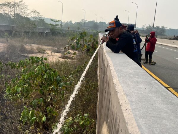 Tiga Orang Terekam di Lokasi Karhutla Tol Balsam, BPBD Duga Sengaja Dibakar